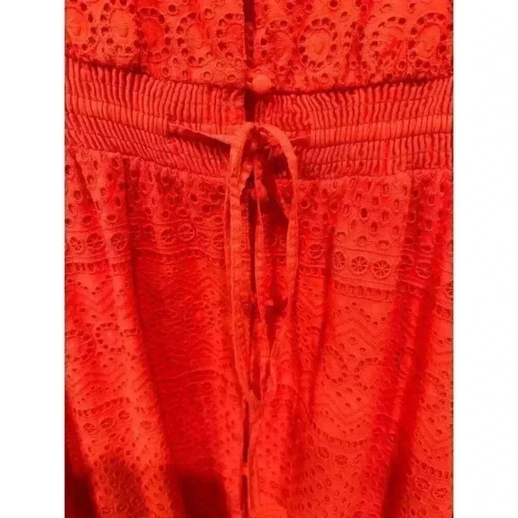 Lucky Brand Coral Eyelet Midi Hi Low Dress in Size S/P, Pre-Owned. - Picture 5 of 10